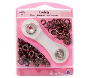 Hemline Eyelets Starter Set 5.5mm - Bronze