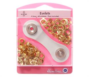 Hemline Eyelets Starter Set 5.5mm - Gold