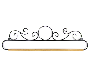 QUILT HANGER – 18IN WIRE WITH DOWEL – BLACK – CIRCLE