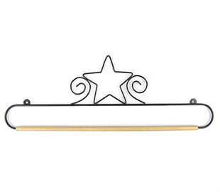 QUILT HANGER – 18IN WIRE WITH DOWEL – BLACK – STAR
