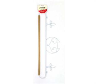 QUILT HANGER – 20IN WIRE WITH DOWEL – WHITE – OWLS VIEW