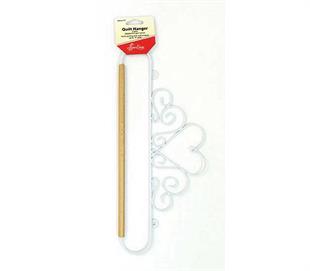 QUILT HANGER – 14IN WIRE WITH DOWEL – WHITE – HEART SCROLL