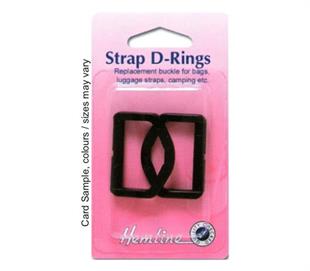 Hemline Strap D-Ring Plastic - 25mm Black