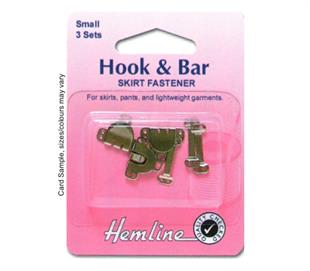 Hemline Hook & Bar Skirt Fastener - Small in Nickle