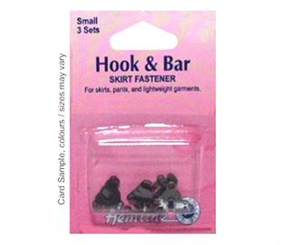 Hemline Hook & Bar Trouser Fastener - Small in Black