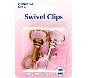 Hemline Swivel Clip - 20MM - 2PCS - Bronze & Metal