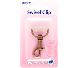 Hemline Swivel Clip - 25MM - Bronze