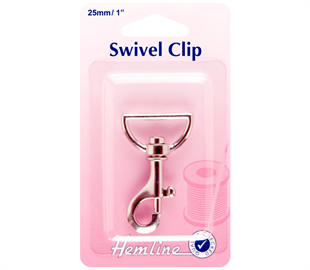 Hemline Swivel Clip - 25MM - Nickle