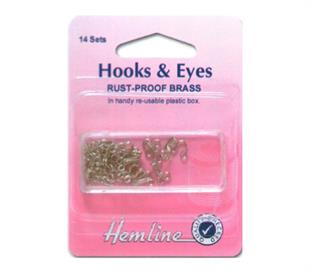 Hemline Hook & Eyes - Size 3 - Nickle