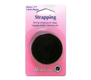 Hemline Strapping for Bags - 32MM Black (1 1/4")