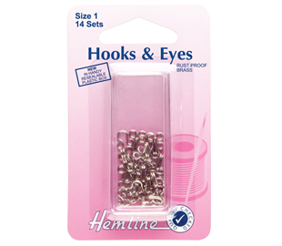 Hemline Hook & Eyes - Size 0 - Nickle