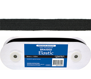 Uni-Trim Elastic Premium Braided - 9mm Black