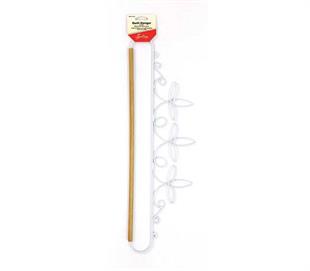 QUILT HANGER – 20IN WIRE WITH DOWEL – WHITE – 3 FLEUR DE LYS