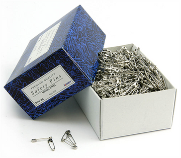 HEMLIEN SAFETY PINS - PREMIUM QUALITY, 000/20MM NICKEL PLATED 1 G/G  1728pcs