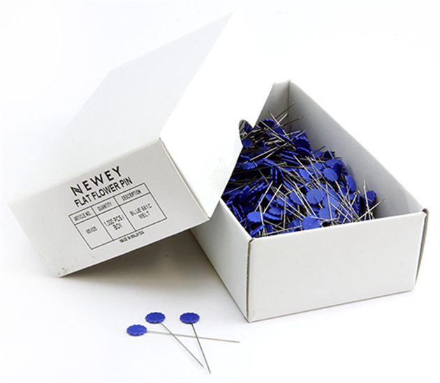 Newey Flat Flower Pins - Steel 0.6 x 50mm - Blue 1000pcs