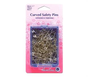 Hemline Safety Pins - Curved 38MM