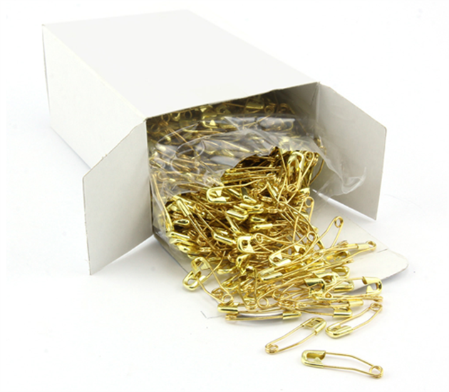 Newey Safety Pins Curved 38mm - Brass 1000pcs