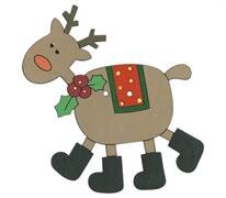 BUTTONS - MDF REINDEER 1PC