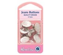 BUTTONS - JEANS BUTTONS - NICKLE 6 SETS