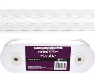 Uni-Trim Elastic Fitted Sheet - 18mm White