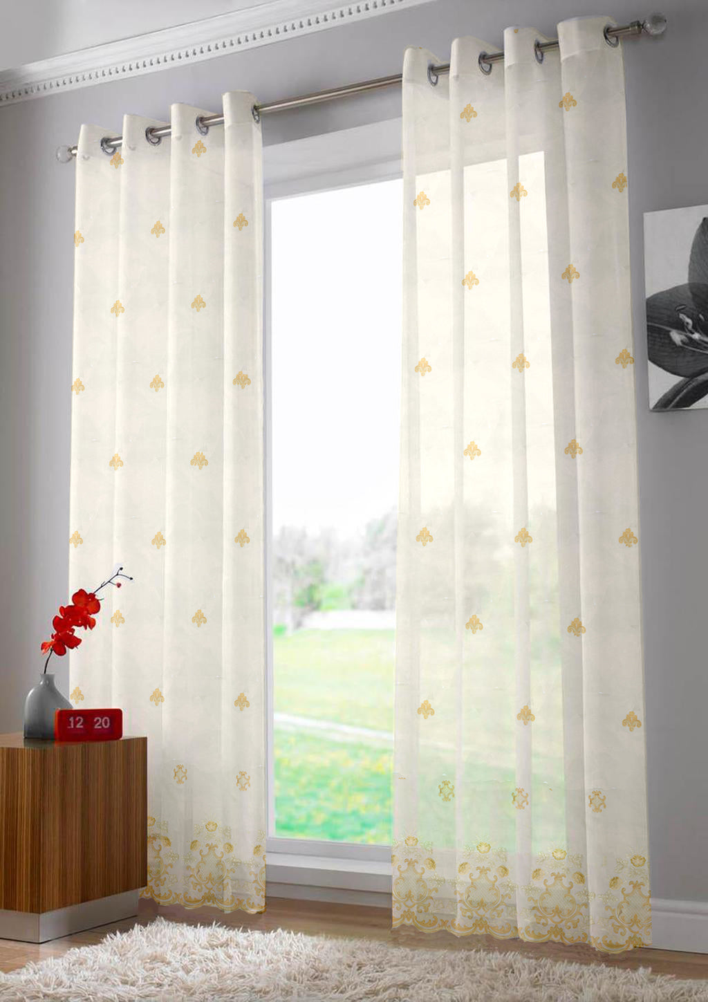 Eyelet Ring Top Sheer Curtain