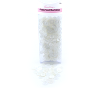 BUTTONS - BULK PACK - ASSORTED CLEAR SHIRT DESIGNS AND SIZES