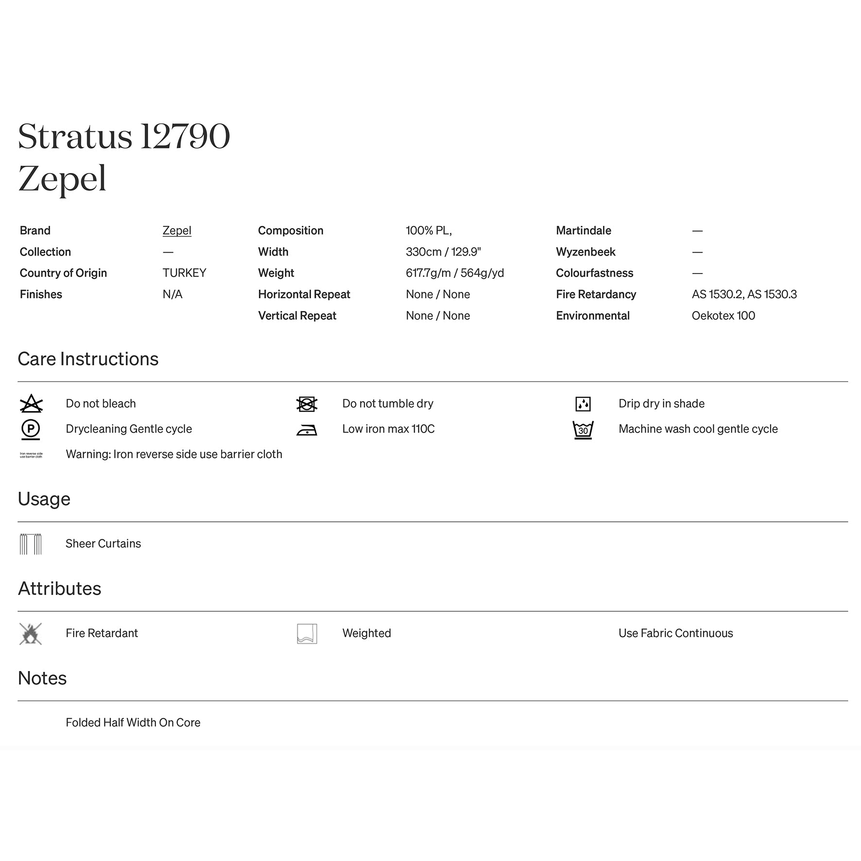 Stratus by Zepel Curtain Sheer Fabric