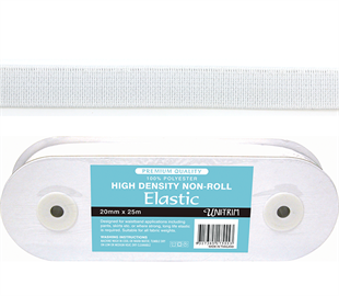 Uni-Trim Elastic High-Density Non-Roll - 12mm White