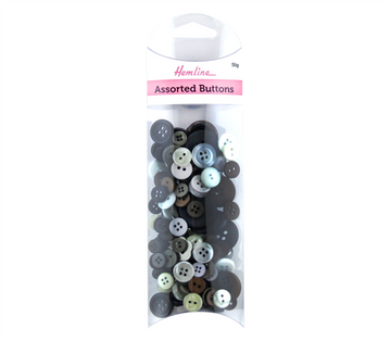 Buttons - Bulk Pack - Assorted Black Designs and Sizes