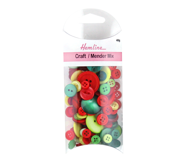 Buttons Bulk pack Assorted Red and Green in Designs and Sizes