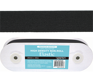 Uni-Trim Elastic High-Density Non-Roll - 20mm Black