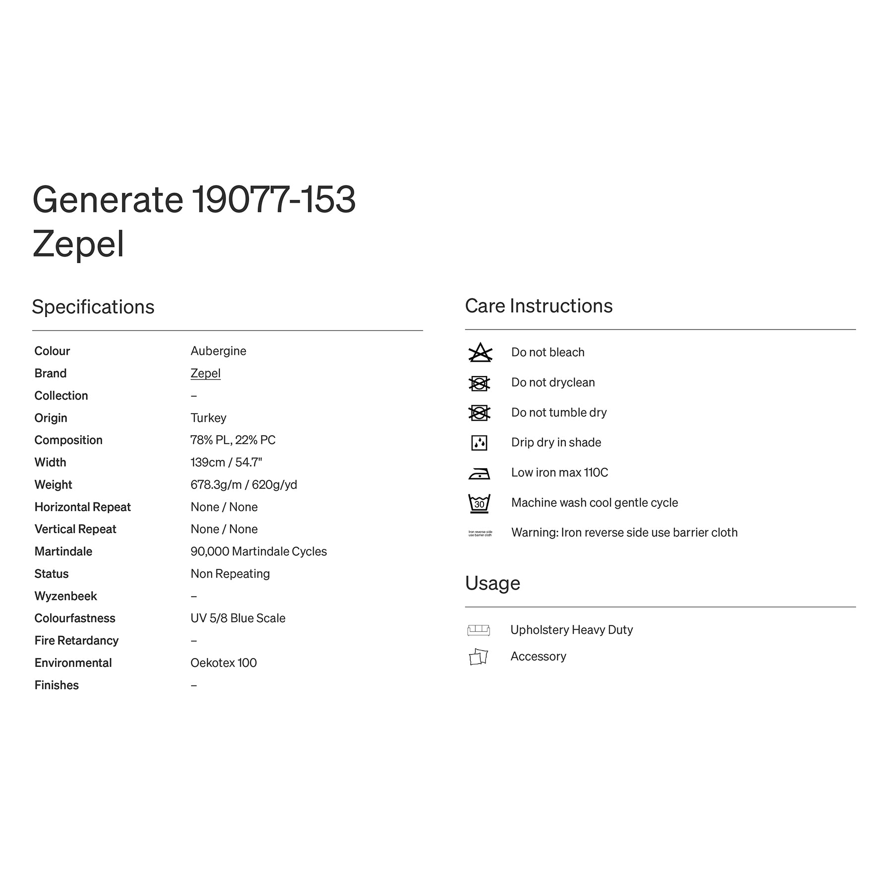 Generate by Zepel Curtain Upholstery Fabric