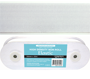 Uni-Trim Elastic High-Density Non-Roll - 32mm White