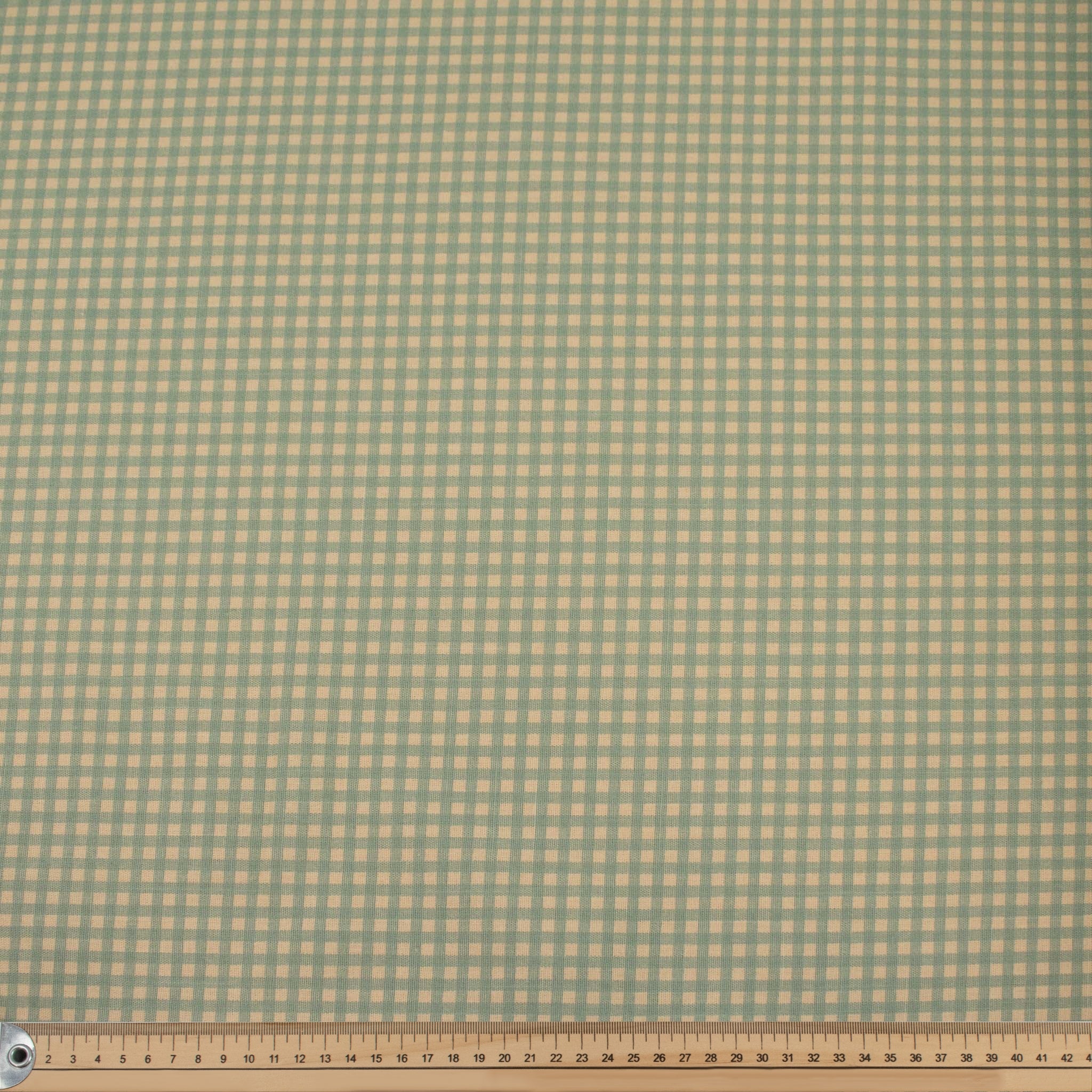 Seafoam Small Gingham Check Cotton Canvas Print