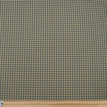 Steel Blue Small Gingham Check Cotton Canvas Print