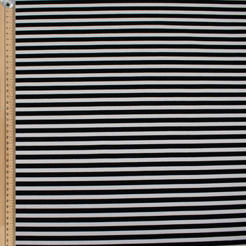 Black & White Medium Stripe Cotton Canvas Print