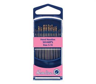 Hemline- Hand Needles – Sharps – 16 pack - size 5-10 - gold-eye