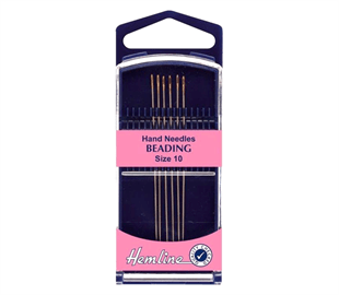 Hemline Hand Needle Beading 6 Pack - Size 10 - Gold Eye