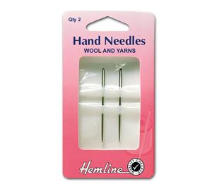 Hemline Hand Needle - Yarn Large Eye 2 Pack Metal