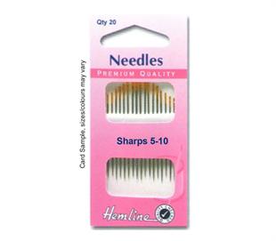 Hemline Needle Sharps Size 5-10 Gold Eye