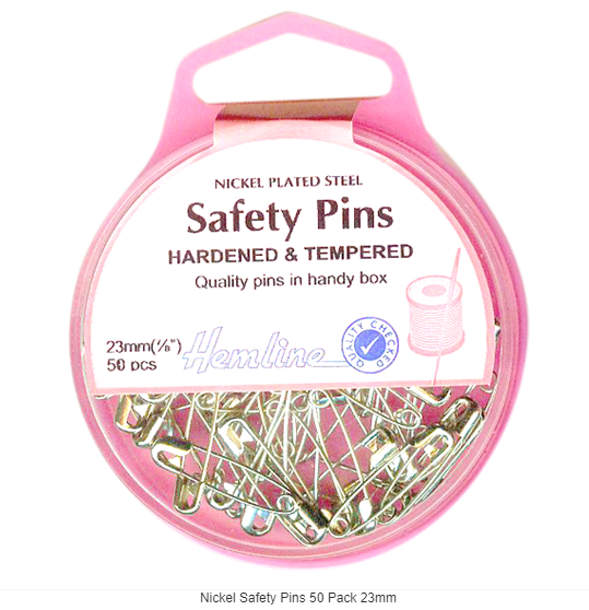 Nickel Safety Pins 50 Pack 23mm