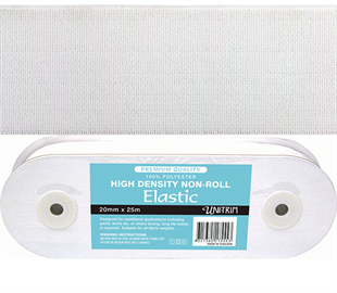 Uni-Trim Elastic High-Density Non-Roll - 38mm White