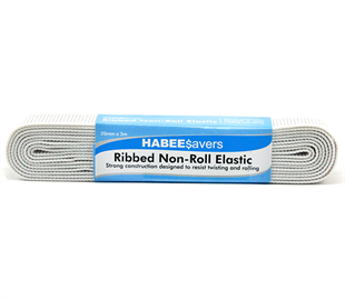RIBBED NON-ROLL ELASTIC - 20MM X 3M WHITE