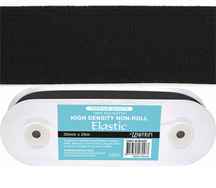 Uni-Trim Elastic High-Density Non-Roll - 38mm Black
