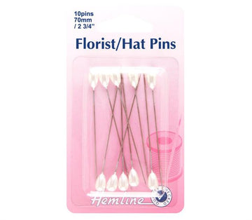 Hemline Florist/Hat Pins - 65mm - 10pcs