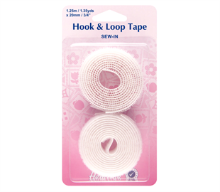 Hemline Hook & Loop - Tape Sew-In - White
