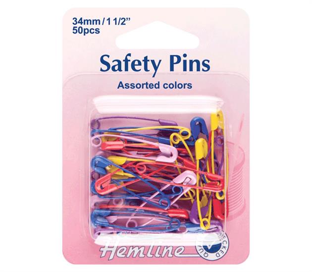Safety Pins - Multi Colour 50pcs