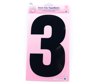 Hemline Iron On Number L - 20CM - Black 3