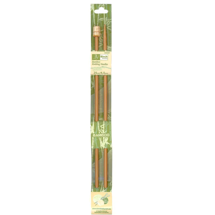 Birch Bamboo Single Pointed Knitting Needles 25cm