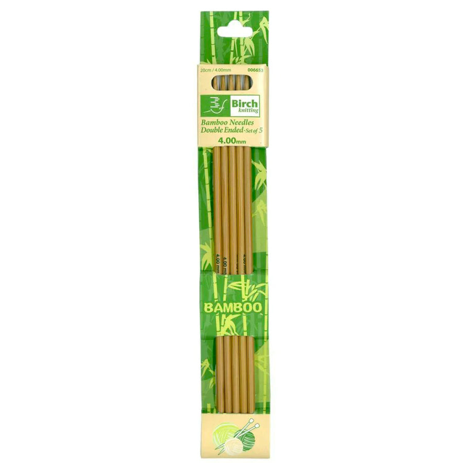 Birch Bamboo Double Pointed Knitting Needles 20cm Set of 5